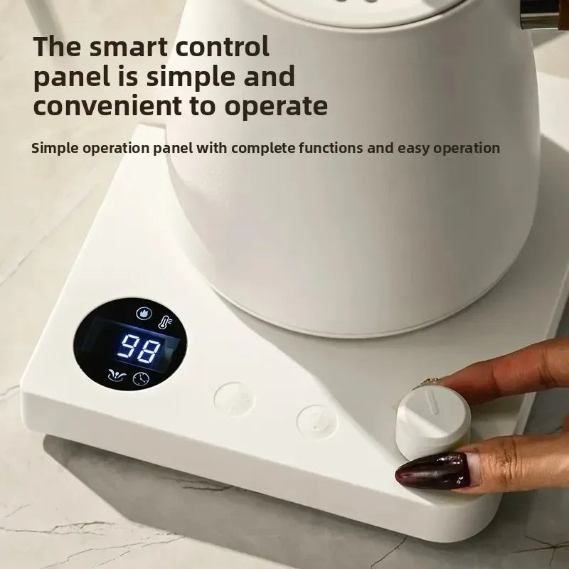 1000W Electric Gooseneck Kettle 1000ml 304 Stainless Steel Coffee Pot Intelligent Constant Temperature LED Display for CoffeeTea