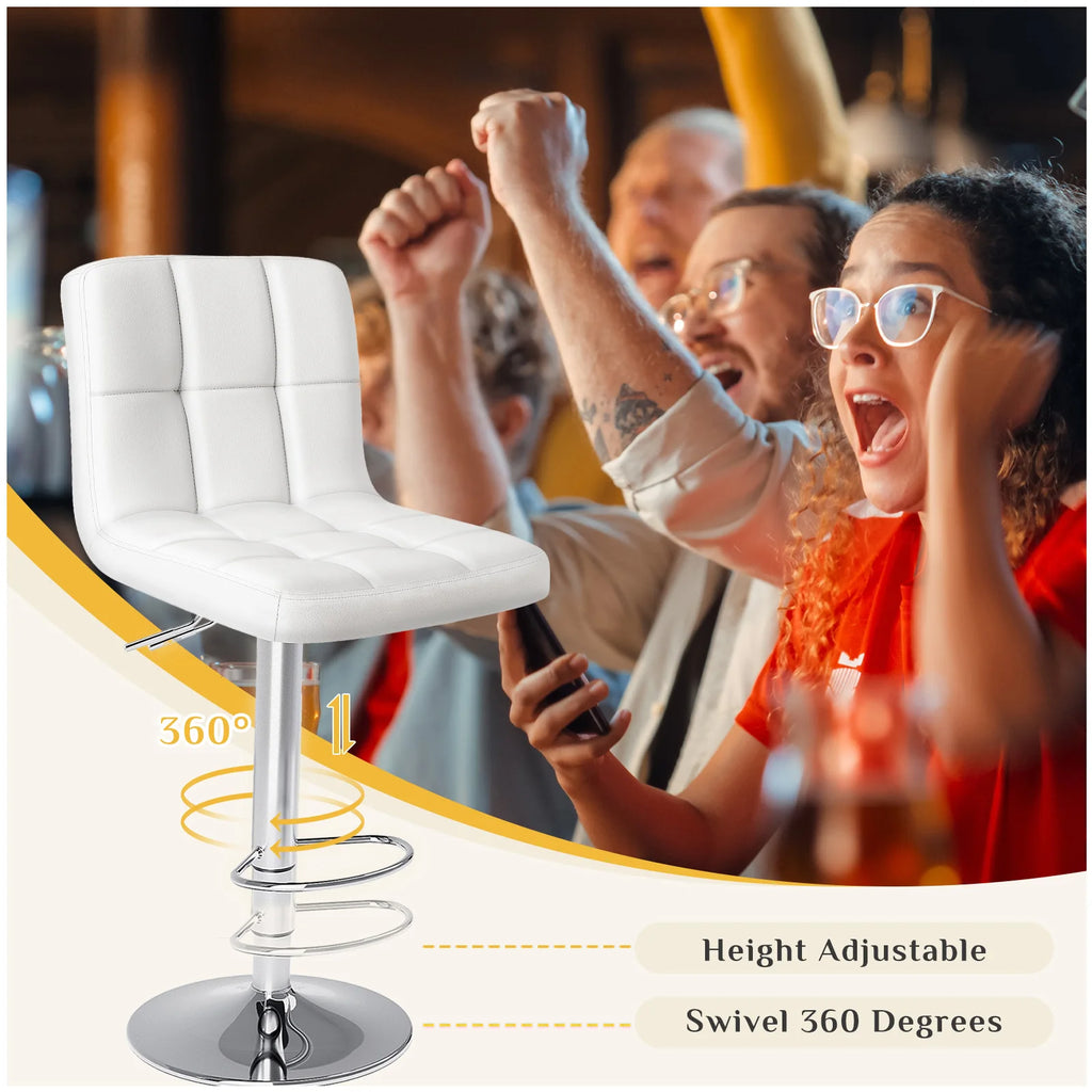 JHK Ergonomic Armless PU Leather Adjustable Swivel Office Chair Counter Height Thickened Seat Cushion with Back Gaming Chair