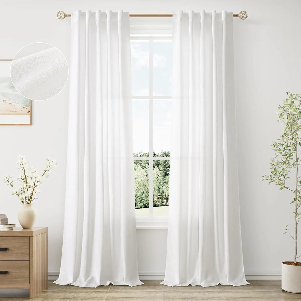 350cm Height Custom Made Sheer Curtain Faux Linen Tulle Living Room Window Curtains Bedroom Curtains Drapes