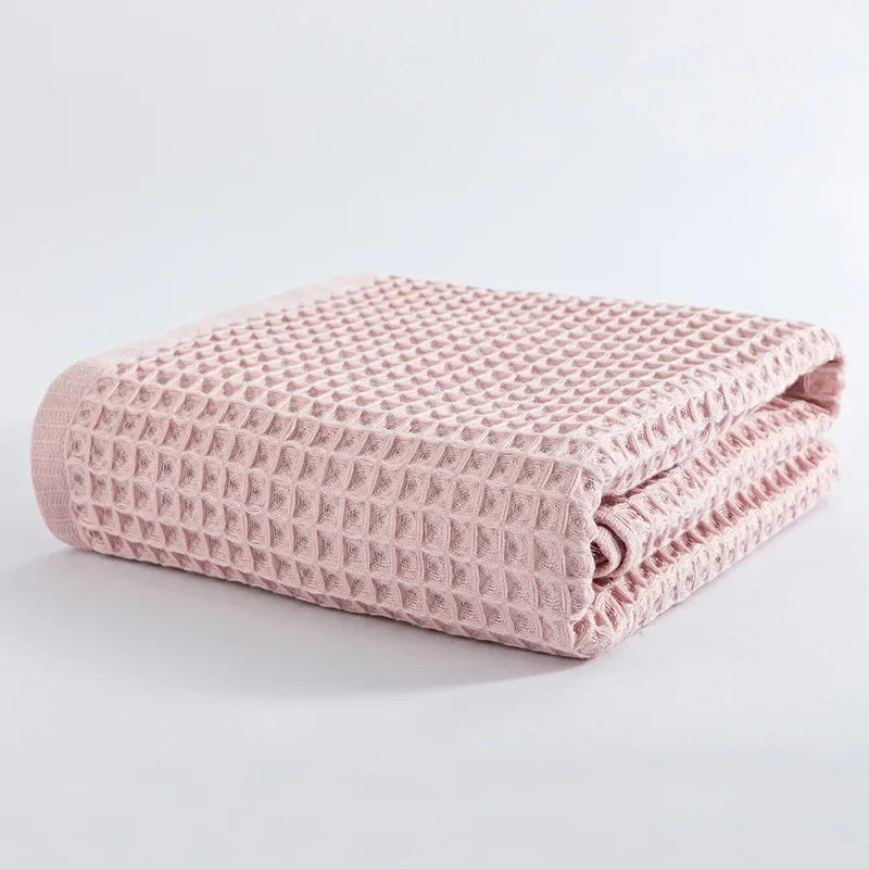 100% Cotton Bath Towel Set for Adult Child Super Absorbent Soft Bathroom Waffle Towel Solid Color Kitchen Clean Towels