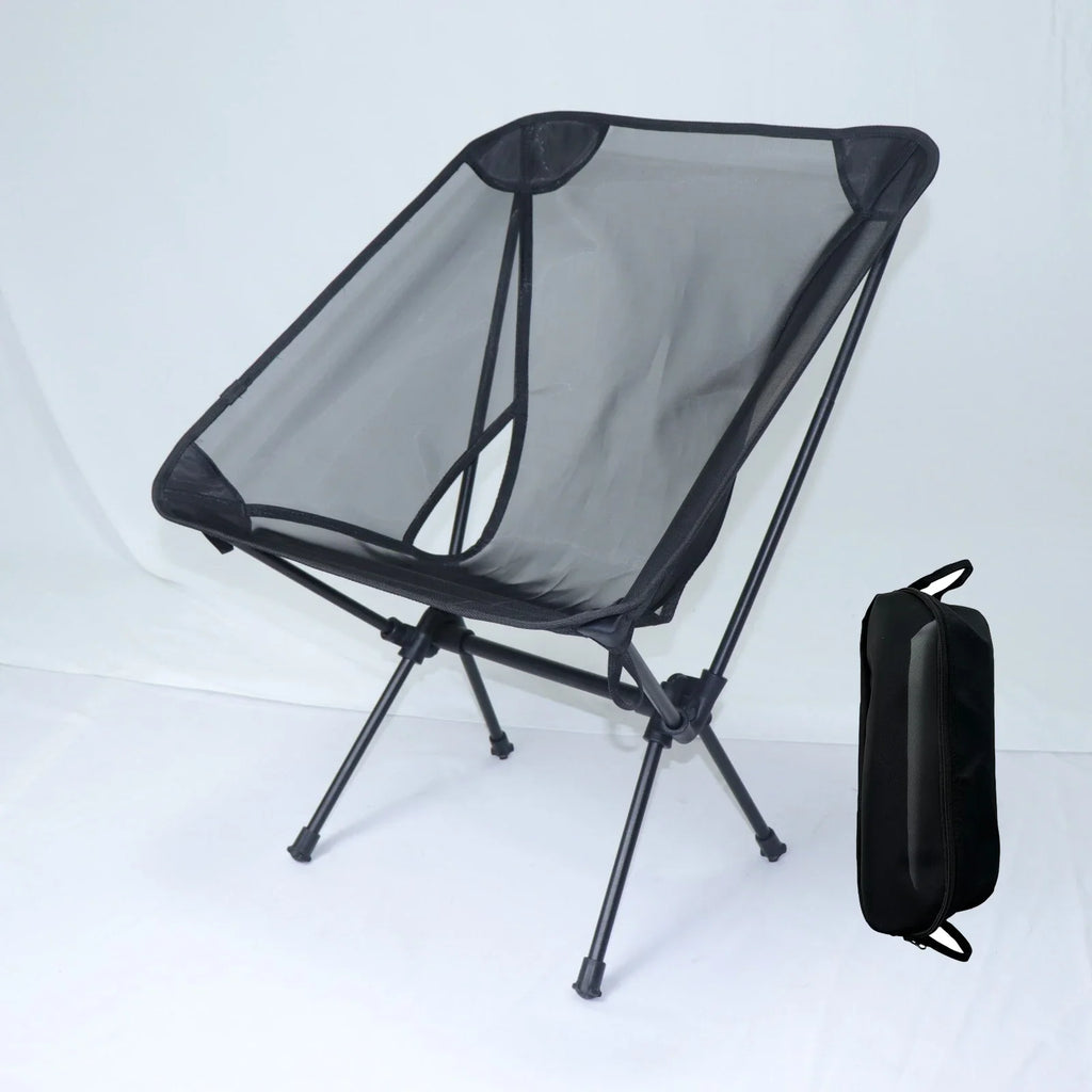 Portable Breathable Moon Chair for Outdoor Camping Fishing - Aluminum Alloy Mesh Anti-Sinking Lightweight Chair
