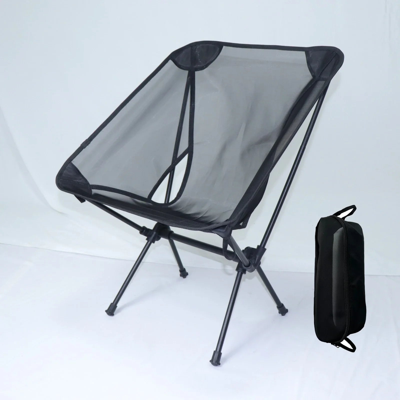 Portable Breathable Moon Chair for Outdoor Camping Fishing - Aluminum Alloy Mesh Anti-Sinking Lightweight Chair