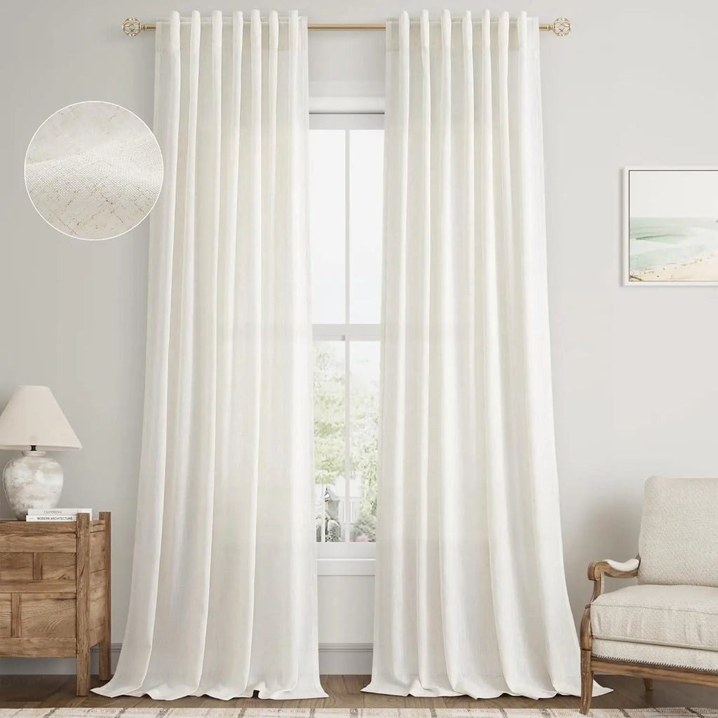 350cm Height Custom Made Sheer Curtain Faux Linen Tulle Living Room Window Curtains Bedroom Curtains Drapes