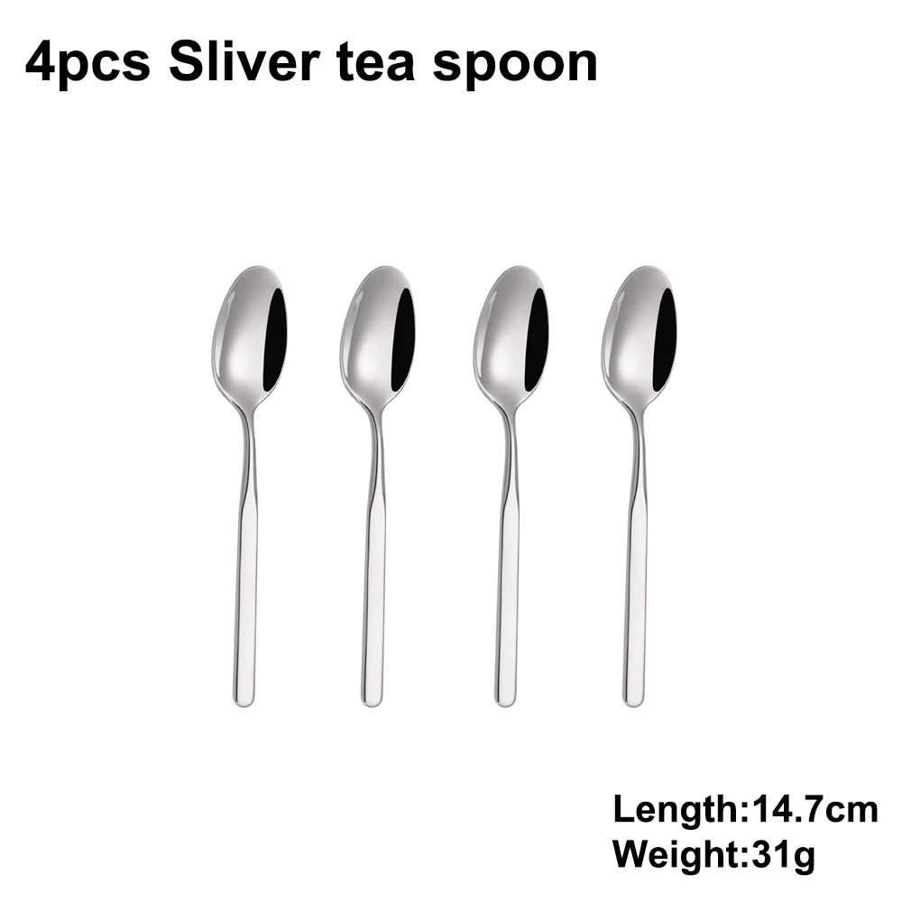 4/6/12/16/18/20/24Pcs Cutlery Set Stainless Steel 304 Tableware Western Knife Fork Spoon Set Mirror Sliverware Dishwasher Safety