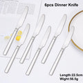 4/6 Piecces Silver Tableware Stainless Steel Cutlery Mirror Elegant Dinner Set Thin Knife Fork Spoon Flatware Sliverware