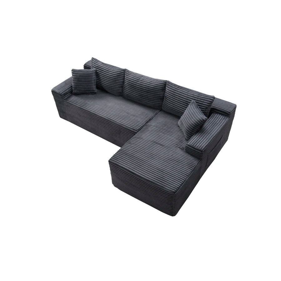 106.3" Cloud Modular Sectional Sofa Couch with L-Shape Chaise, Modern Minimalist Upholstered Couches for Living Room Bedroom, D