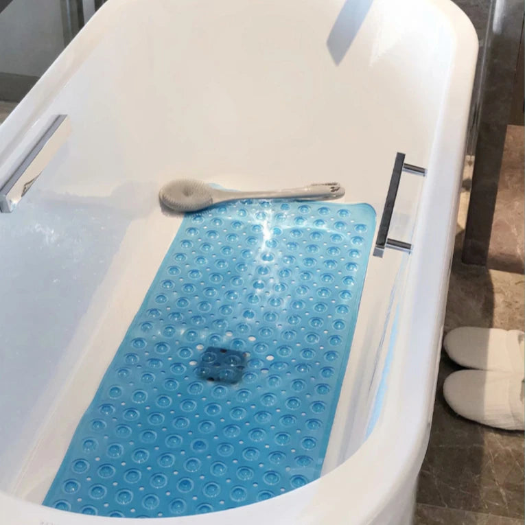 Non-Slip Bathtub Mat Shower Mat with Drain Holes and Suction Cups Machine Washable Household Bathroom Shower Carpet Bathroom