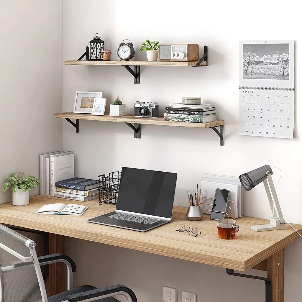 Floating Shelves for Wall,Bookshelves，Wall Mounted Wood Shelf for Living Room, Bathroom, Bedroom, Kitchen, Home Decor
