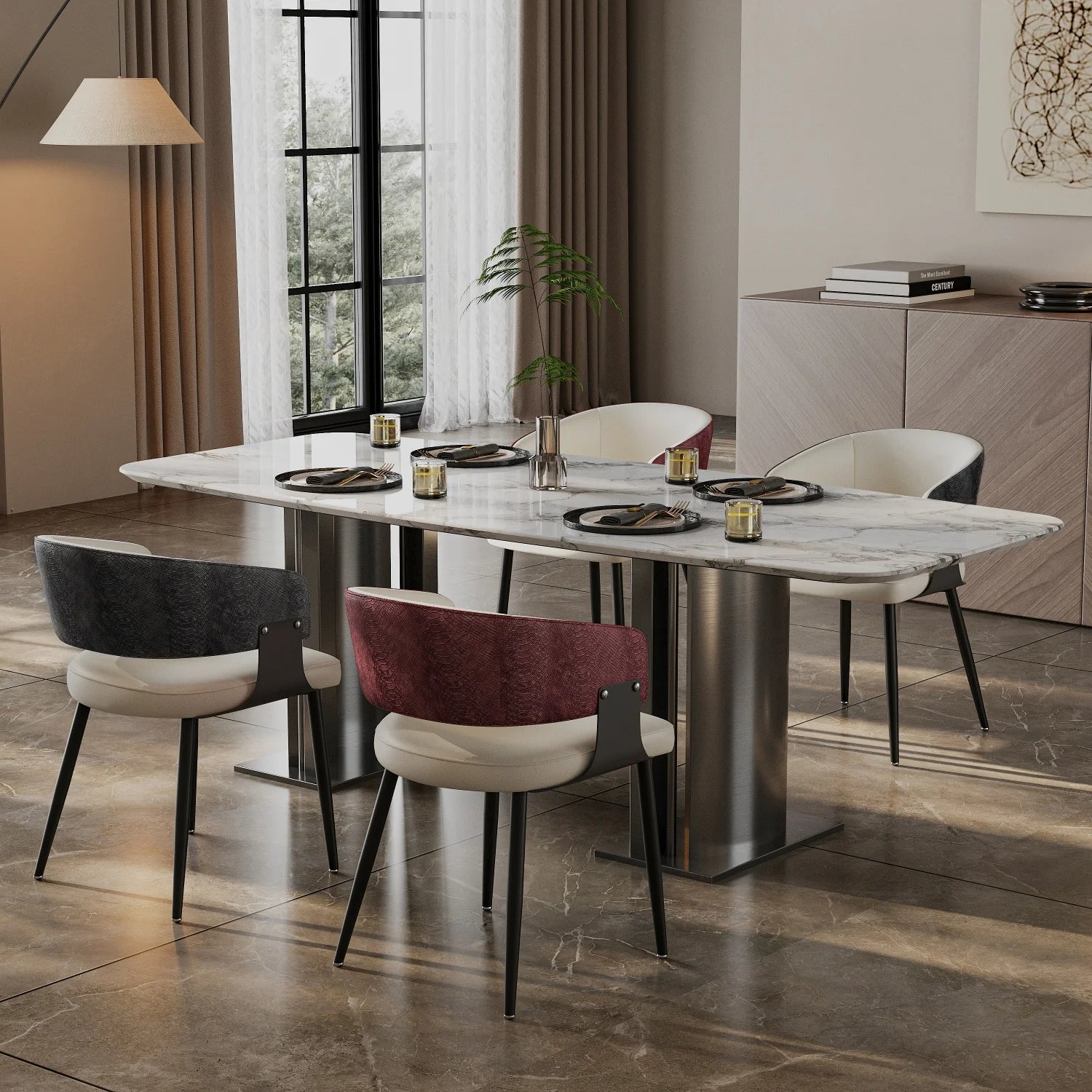 1 Or 2PCS Dining Chairs Comfort Upholstered Padded Kitchen Dining Room Chairs for Restaurant Homes Wide Seat Excluding Tables