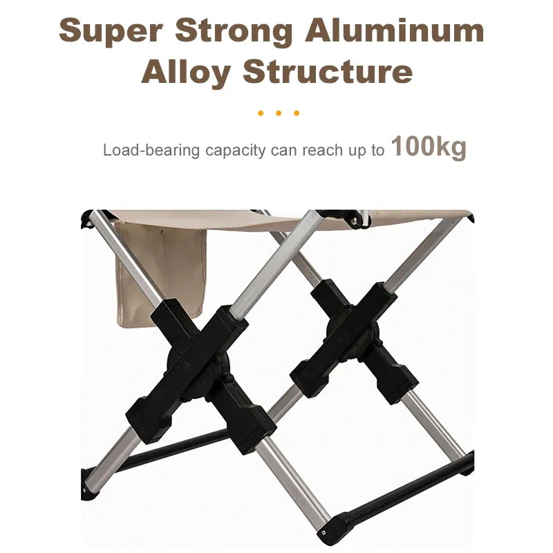Outdoor Foldable Director's Chair Camping Beach Fishing Chair Aluminum Alloy Travel Hiking Picnic Seat Travel Furniture