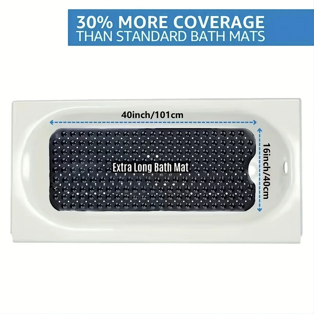 Non-Slip Bathtub Mat Shower Mat with Drain Holes and Suction Cups Machine Washable Household Bathroom Shower Carpet Bathroom
