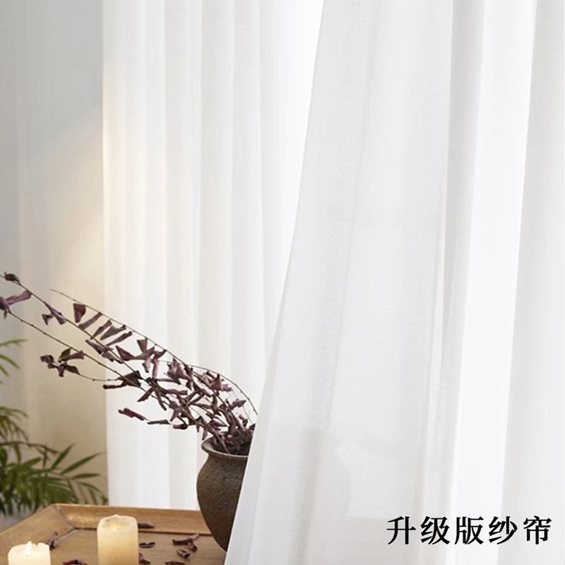 White Sheer Curtains For Living Room Bedroom Window Solid Color Long Tulle Curtain Wedding Curtain Home Decor Voile Party Drapes
