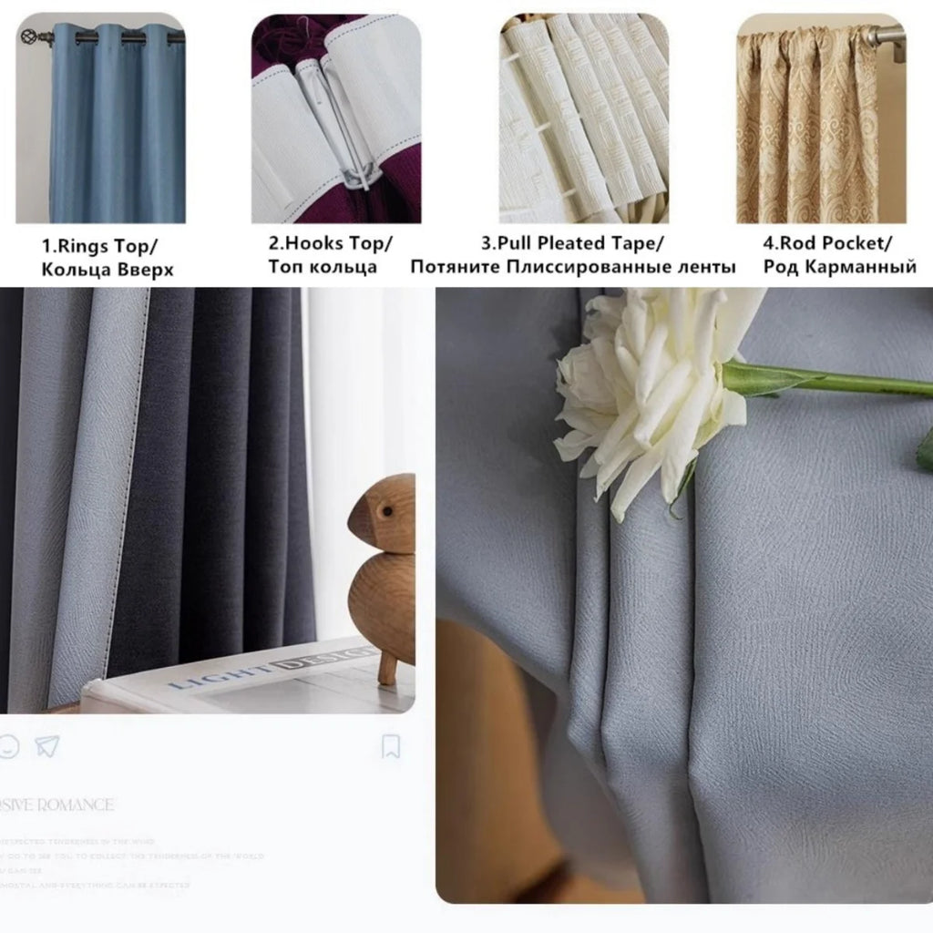 310cm Height Living Room Window Curtains 90-95% Blackout Bedroom Drapes Darkening Curtain Thermal Insulated Window Treatment