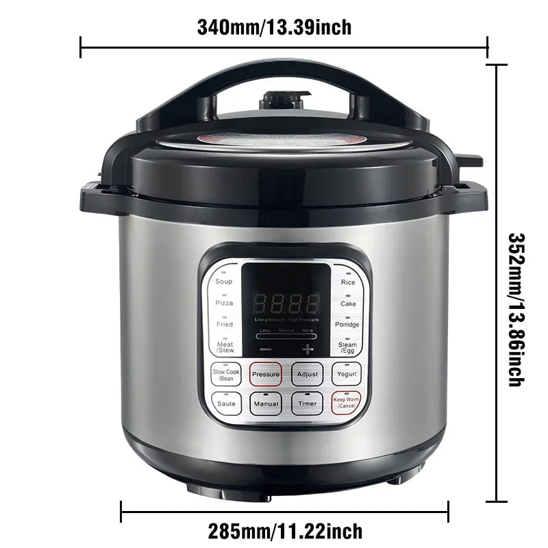 5L Electric Pressure Cooker Stainless steel Smart Multicooker for Kitchen Slow Cooker Rice Cooker Steam Pot Food Warmer 220V