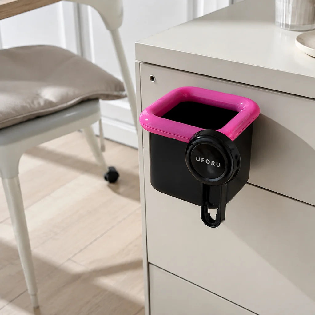 Punch‑Free Suction Cup Wall Mount Storage Holder, Wall Hanging Mini Organizer Cup for Makeup Brushes Toothbrush Small Sundries, Removable Suction Storage Bin for Bathroom Vanity Kitchen