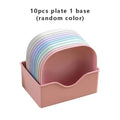 10pcs Plates Bases Set Square Lightweight Bone Spitting Plate Candy Fruit Cookie Cake Dinner Dishes Plates Kitchen Accessories