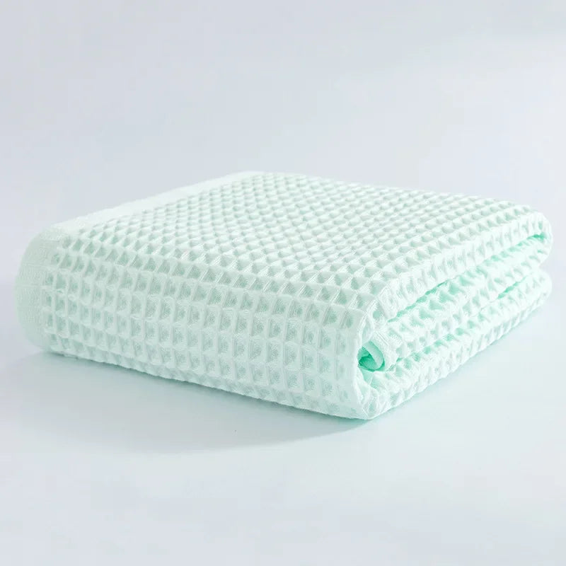 100% Cotton Bath Towel Set for Adult Child Super Absorbent Soft Bathroom Waffle Towel Solid Color Kitchen Clean Towels