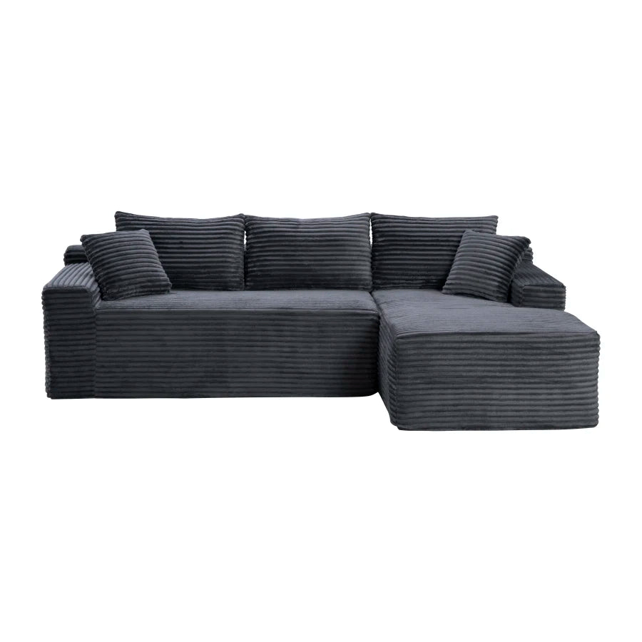 106.3" Cloud Modular Sectional Sofa Couch with L-Shape Chaise, Modern Minimalist Upholstered Couches for Living Room Bedroom, D
