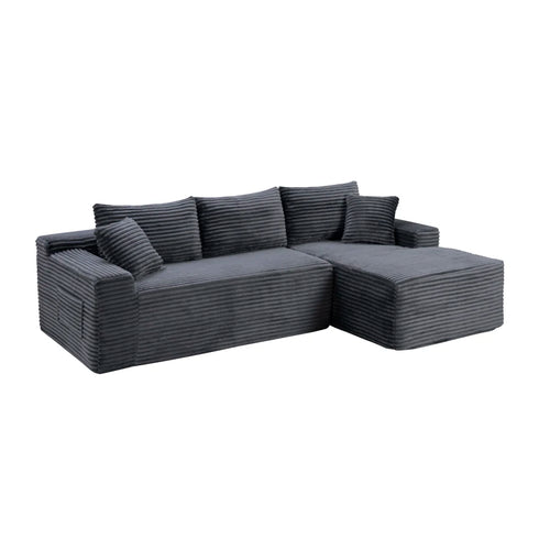 106.3" Cloud Modular Sectional Sofa Couch with L-Shape Chaise, Modern Minimalist Upholstered Couches for Living Room Bedroom, D