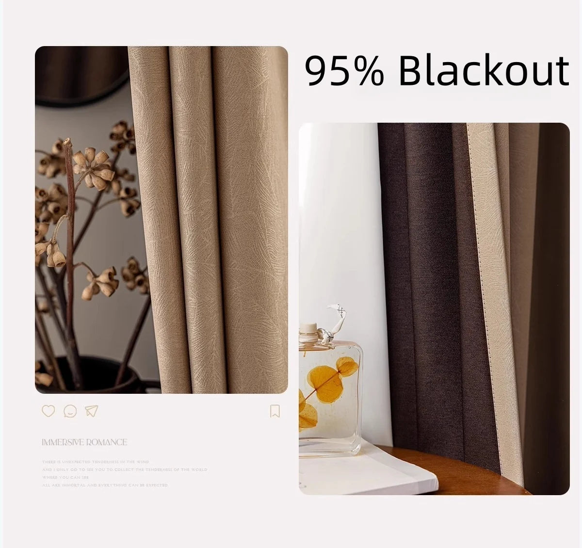 310cm Height Living Room Window Curtains 90-95% Blackout Bedroom Drapes Darkening Curtain Thermal Insulated Window Treatment