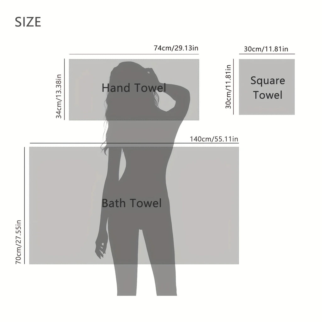 8pcs Towel Set, 2 Bath & 2 Hand Towels, 4 Face Towels. For Spa, Gym, Hotel, Camping & Outdoor Use. Fast Drying.