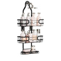 3 Tier Hanging Shower Caddy Over Showerhead Rustproof Bathroom Storage Organizer Rack No Drilling Shampoo Holder Shelf with Removable Soap Basket Hooks for Razor Sponge Black Bathroom Accessories Space Saver