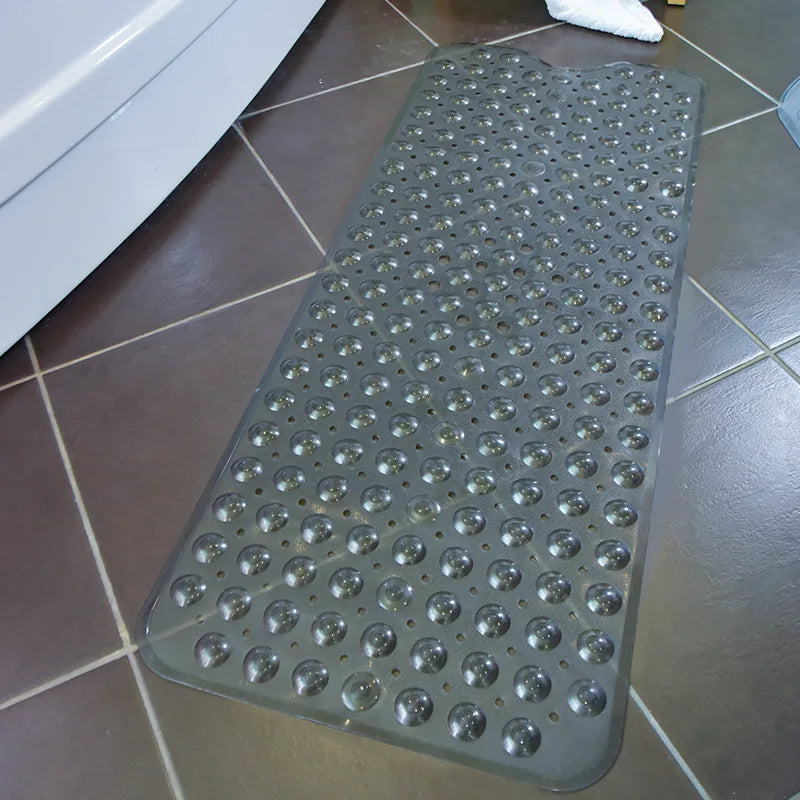 Non-Slip Bathtub Mat Shower Mat with Drain Holes and Suction Cups Machine Washable Household Bathroom Shower Carpet Bathroom