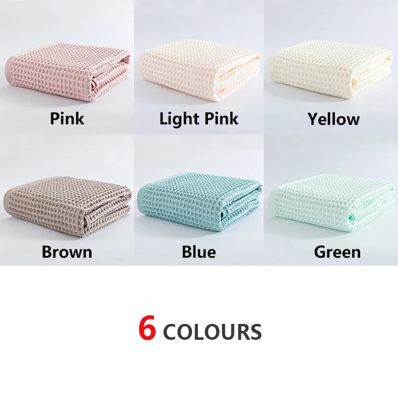 100% Cotton Bath Towel Set for Adult Child Super Absorbent Soft Bathroom Waffle Towel Solid Color Kitchen Clean Towels