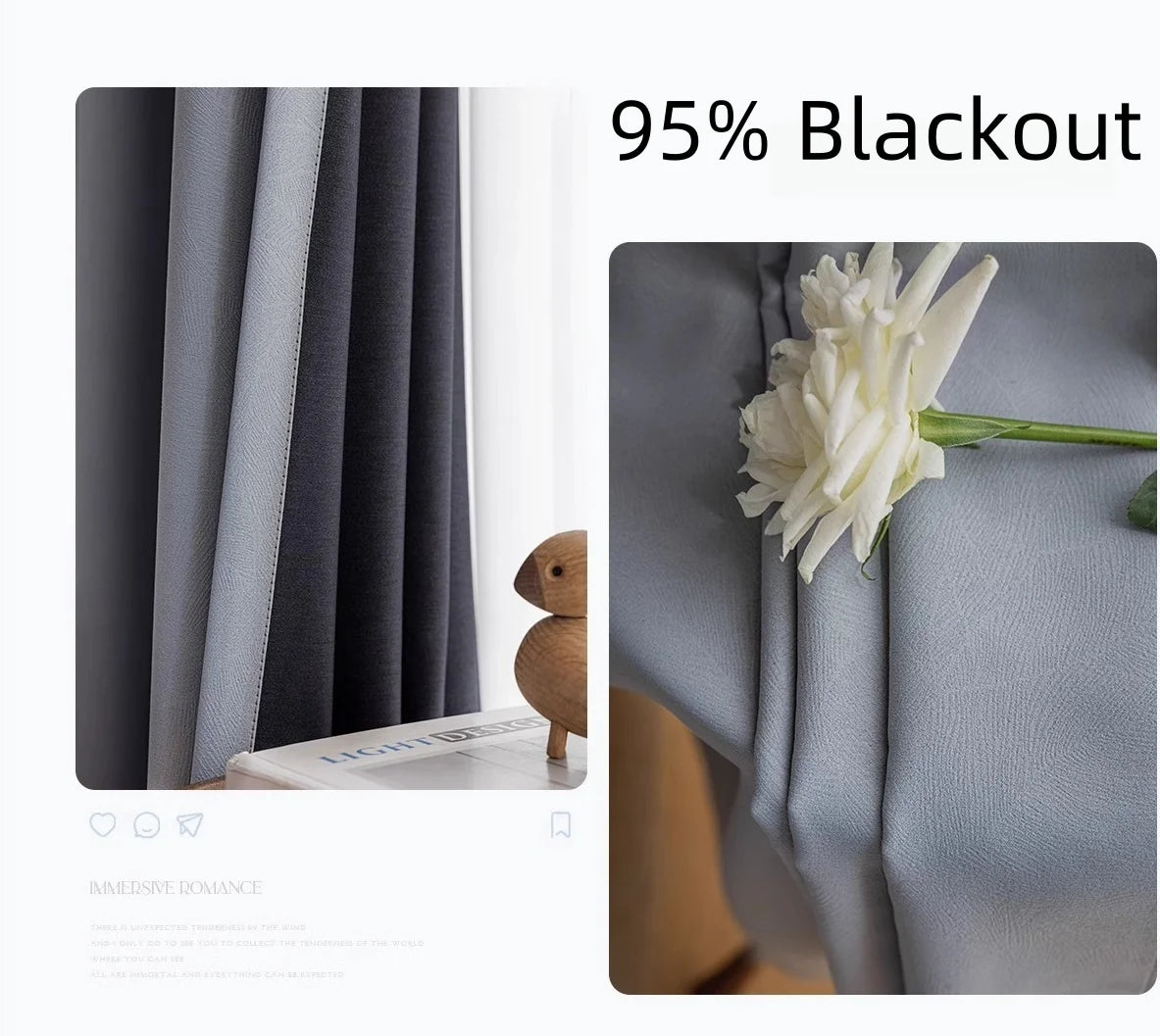 310cm Height Living Room Window Curtains 90-95% Blackout Bedroom Drapes Darkening Curtain Thermal Insulated Window Treatment