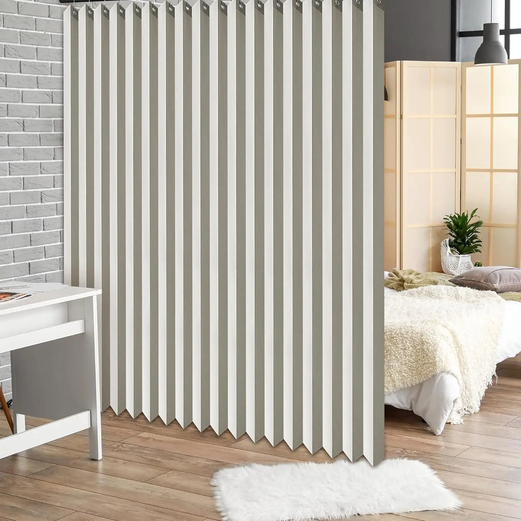 Extra Large Room Divider Curtain for Living Room,Pleated Folding Curtain,Lower Noise Privacy Curtain with Hook for Bedroom