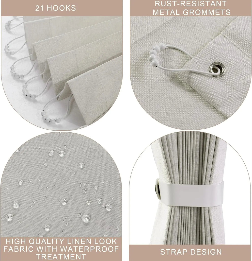 Extra Large Room Divider Curtain for Living Room,Pleated Folding Curtain,Lower Noise Privacy Curtain with Hook for Bedroom