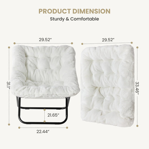 28-Inch Faux Fur Saucer Chair