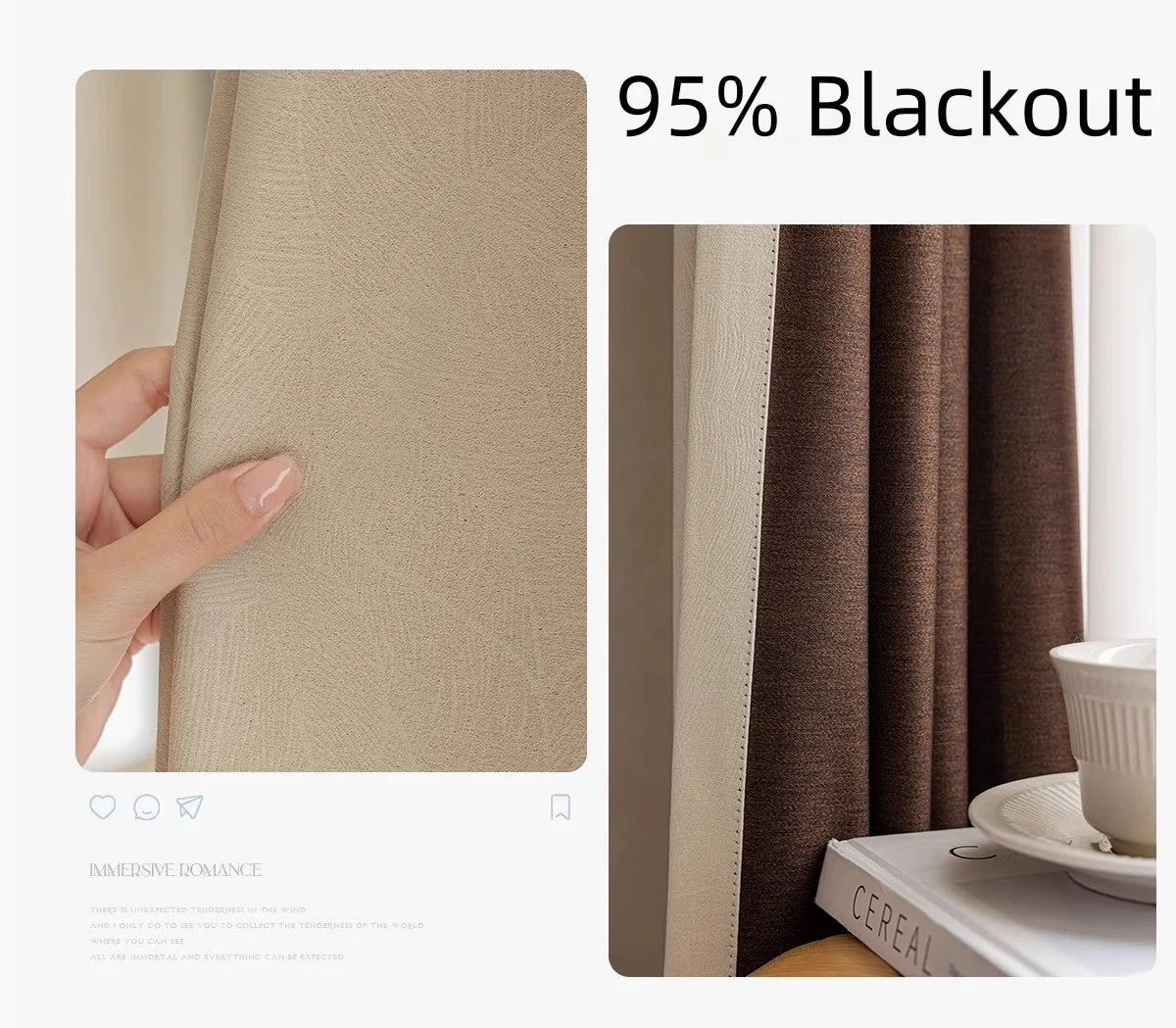 310cm Height Living Room Window Curtains 90-95% Blackout Bedroom Drapes Darkening Curtain Thermal Insulated Window Treatment