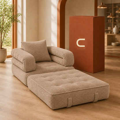 Foldable Cloud Sofa Bed — Beige