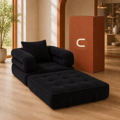 Foldable Cloud Sofa Bed — Black