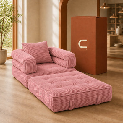 Foldable Cloud Sofa Bed — Pink