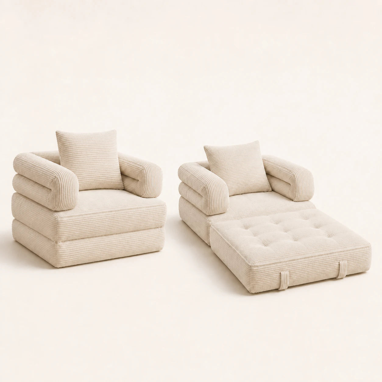 Foldable Cloud Sofa Bed — open close transformation