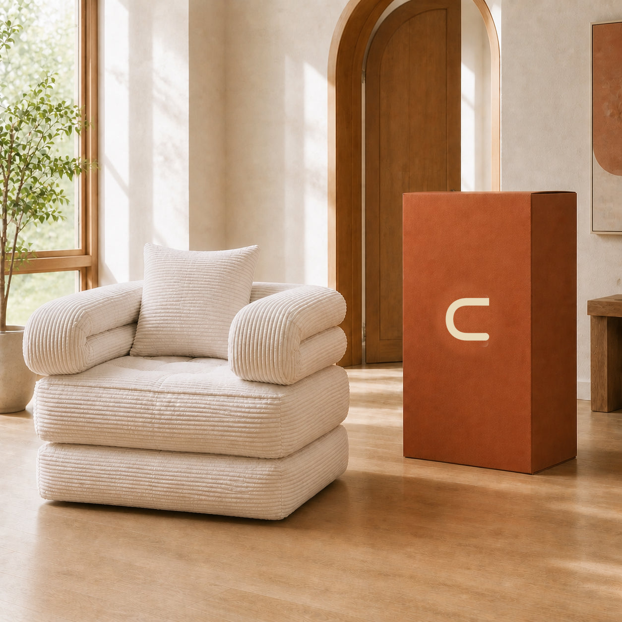 Foldable Cloud Sofa Bed — packaging arrival