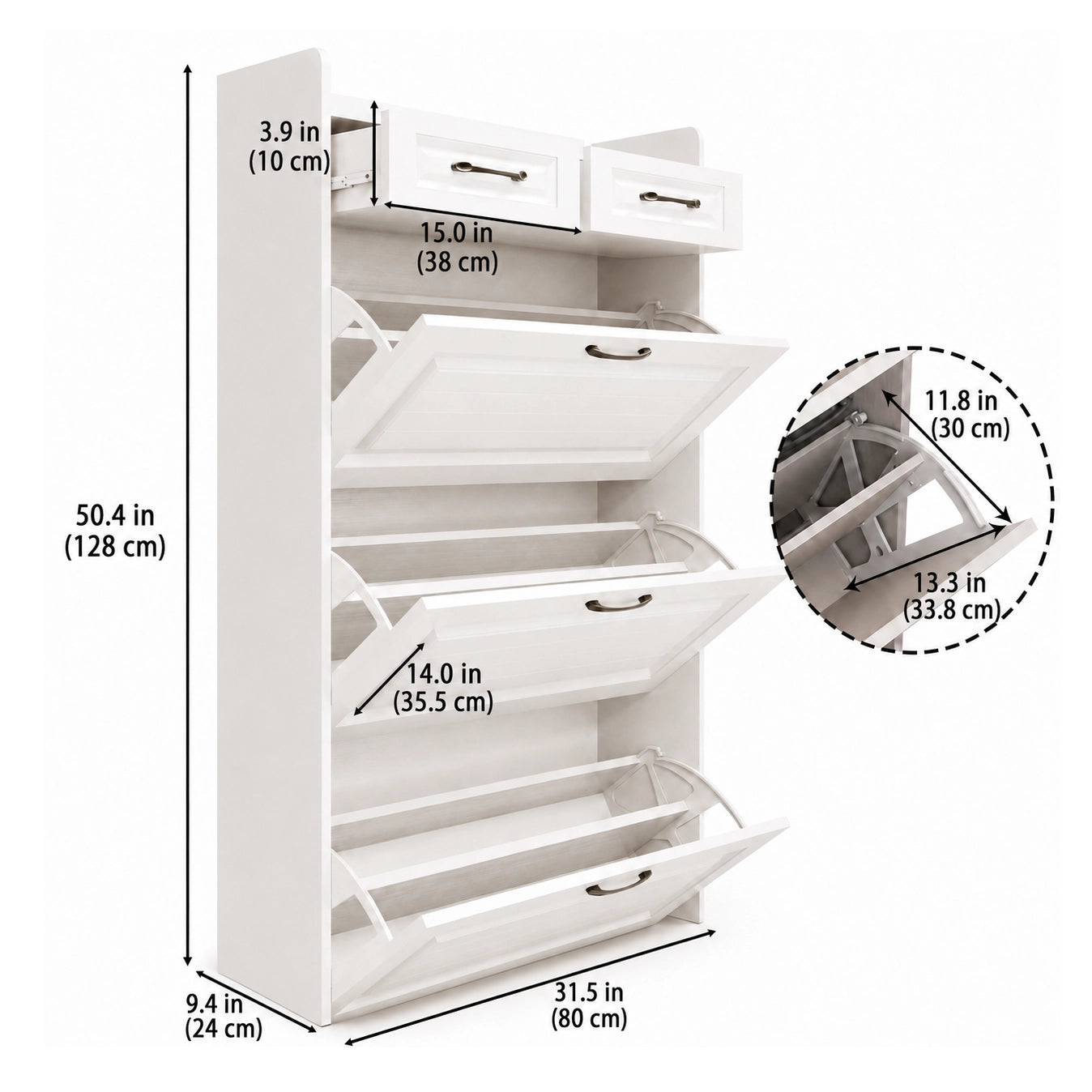 Slim Shoe Storage Cabinet — Dimensions
